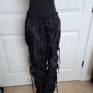American Bazi Black Drawstring Cargo-Style Women’s Pants